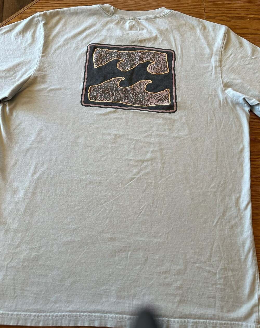 Billabong Stamp T-Shirt Size Large Grey Wave Graphic Short Sleeve
